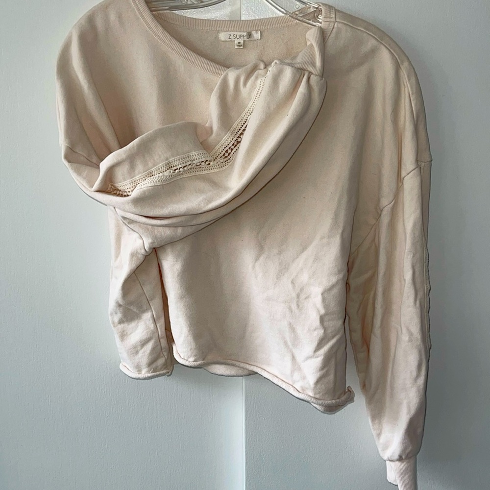 Z Brand beige cropped, organic cotton sweatshirt